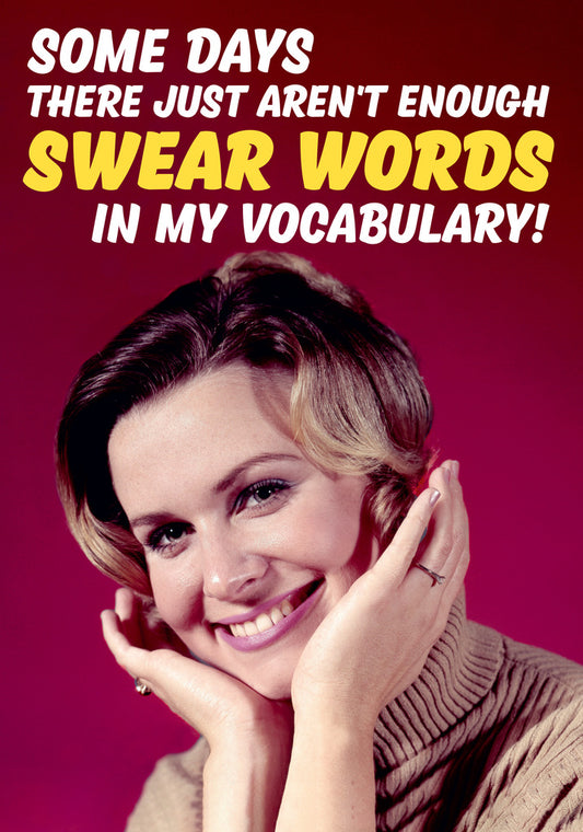 Dean Morris Swear Words Vocabulary Pretty Woman Smiling Funny Greeting Card 5x7 DMA381 | 259482