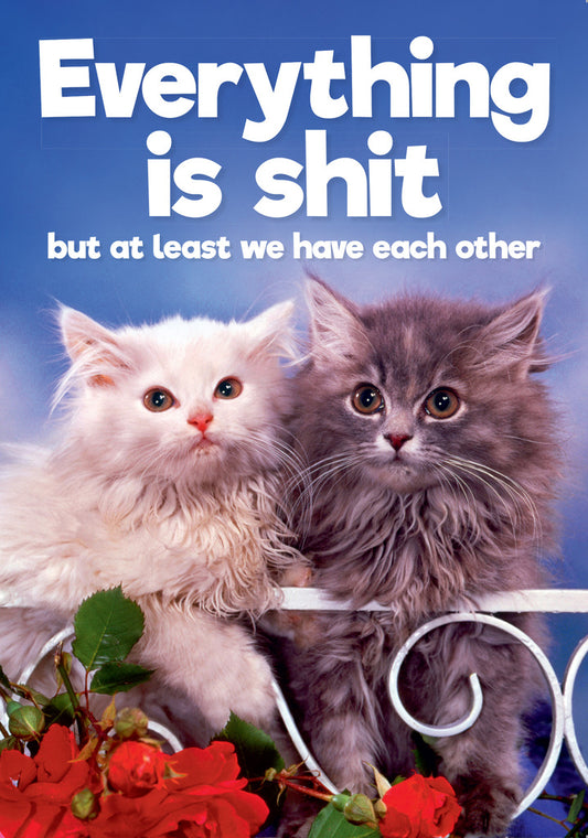 Dean Morris Everything Is Shit Cats Posing Together Funny Greeting Card 5x7 DMA395 | 259496