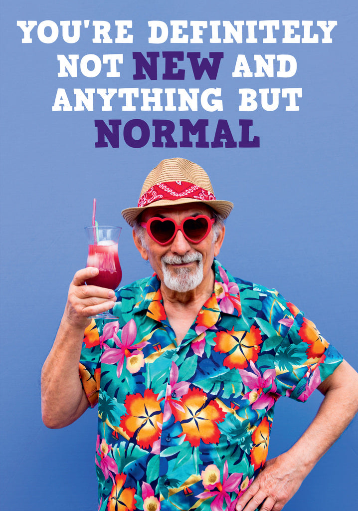 Dean Morris Not New But Normal Man Floral Shirt Funny Birthday Greeting Card 5x7 DMA427 | 259521