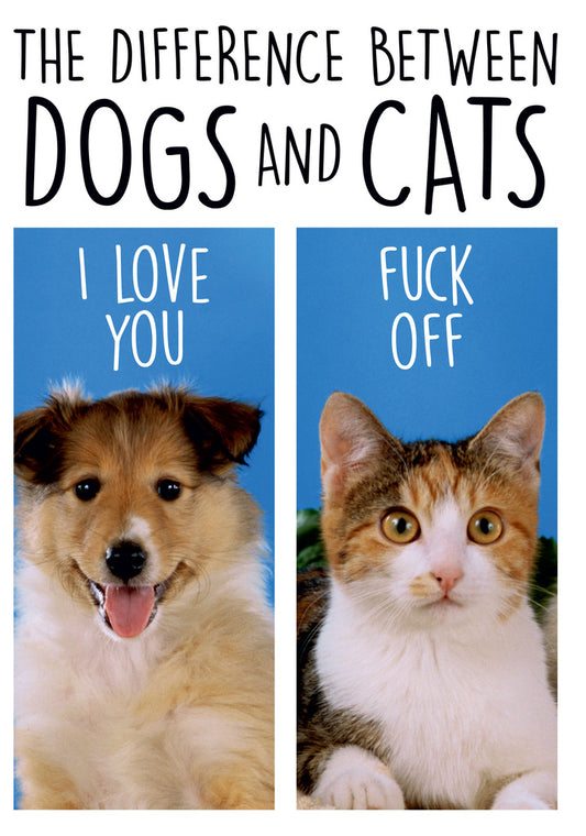 Dean Morris Difference Between Dogs And Cats Funny Birthday Greeting Card 5x7 DMA433 | 259525