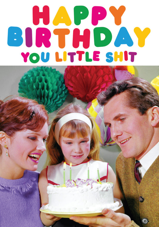 Dean Morris Little Shit Young Girl Cake Funny Birthday Greeting Card 5x7 DMA454 | 259541