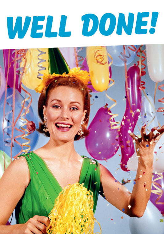 Dean Morris Well Done Woman Party Balloons Funny Birthday Greeting Card 5x7 DMA530 | 259573