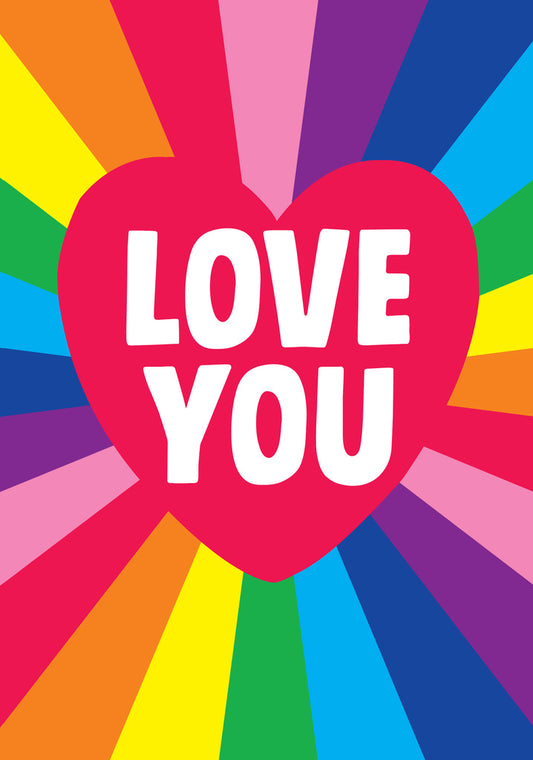 Dean Morris Love You Colorful Pattern Funny Greeting Card 5x7 DMV109 | 259706