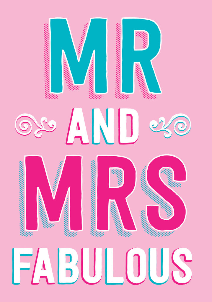 Dean Morris Mr And Mrs Fabulous Funny Bright Colors Greeting Card 5x7 DRO19 | 259744