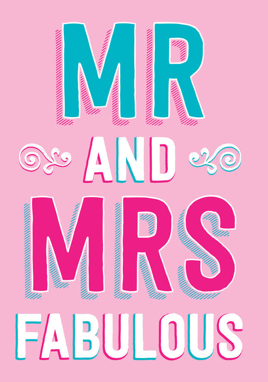 Dean Morris Mr And Mrs Fabulous Funny Bright Colors Greeting Card 5x7 DRO19 | 259744