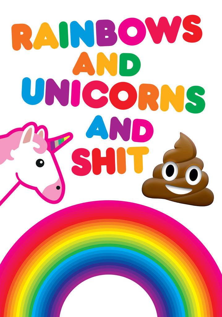 Dean Morris Rainbows Unicorns Shits Funny Birthday Greeting Card 5x7 RAN02 | 259799