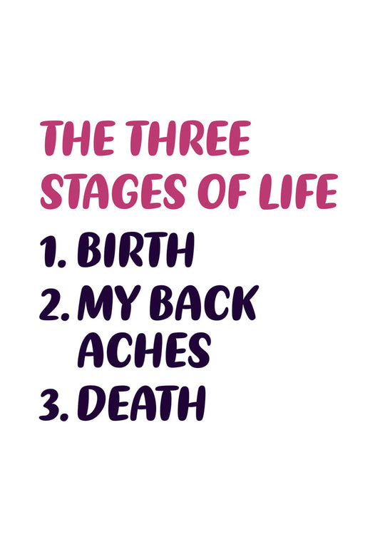 Dean Morris Three Stages Of Life Funny Birthday Greeting Card 5x7 RAN97 | 259826