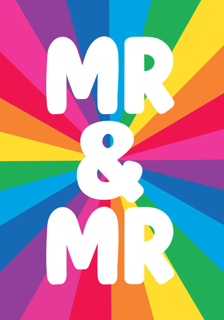 Dean Morris Mr And Mr Rainbow Color Funny Anniversary Greeting Card 5x7 RAN112 | 259831