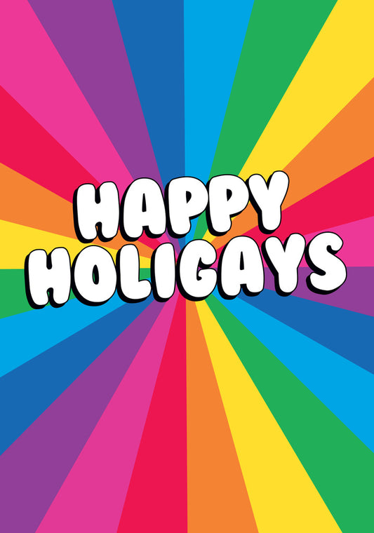 Dean Morris Happy Holigays Rainbow Pattern Funny Christmas Greeting Card 5x7 RAN124 | 259836