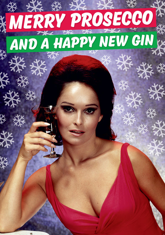 Dean Morris Merry Prosecco Happy New Gin Funny Christmas Greeting Card 5x7 DMX249 | 259889