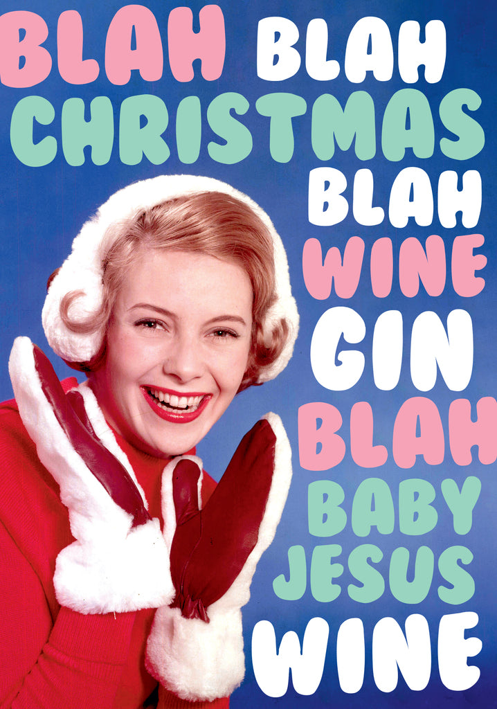 Dean Morris Blah Wine Gin Baby Jesus Funny Christmas Greeting Card 5x7 DMX264 | 259896