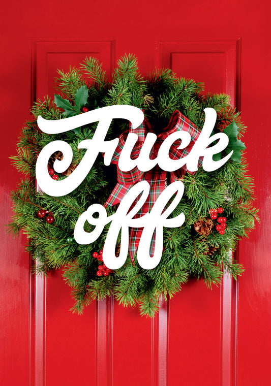 Dean Morris Fuck Off Festive Wreath Red Door Funny Christmas Greeting Card 5x7 DMX296 | 259928