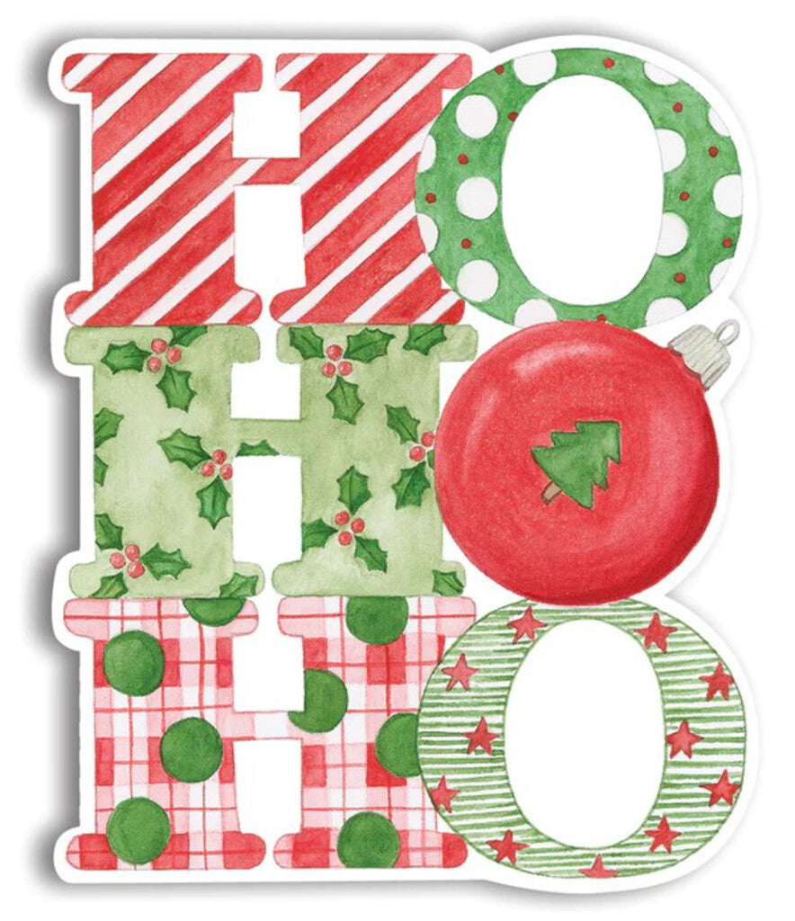 CHRISTMAS GIFT TAGS HO HO HO embossed die cut Christmas greeting card. Retail $3.99 | CRGXGC078 | 260118