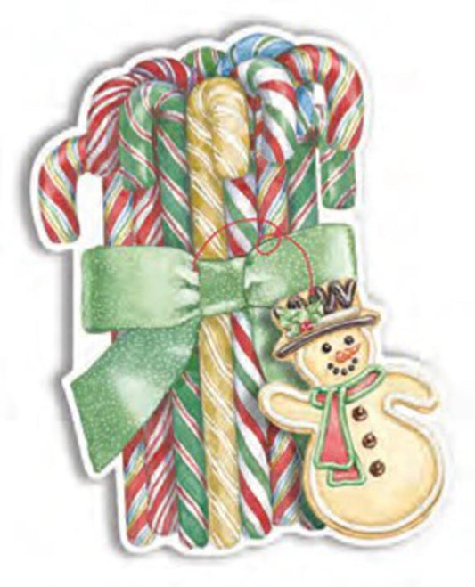 CHRISTMAS GIFT TAGS CANDY CANES embossed die cut Christmas greeting card. Retail $3.99 | CRGXGC064 | 260120