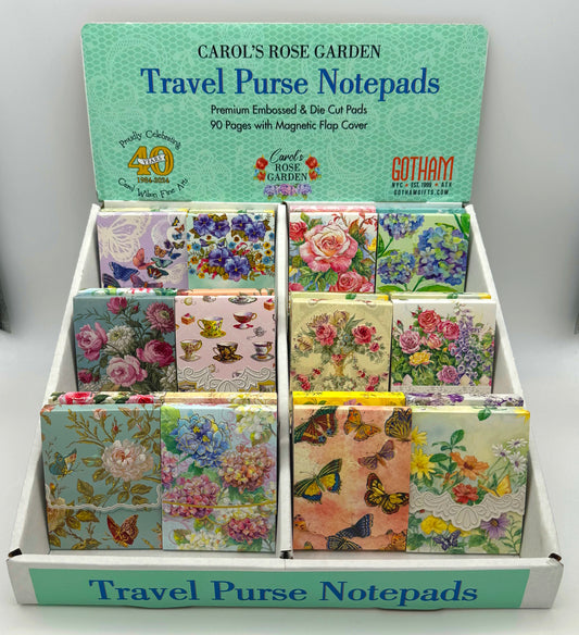 Travel Purse Pad EMBPUR Pre-Pack 72 Pieces 12 Designs With Cardboard Display | EMBPUR-SS | 260167