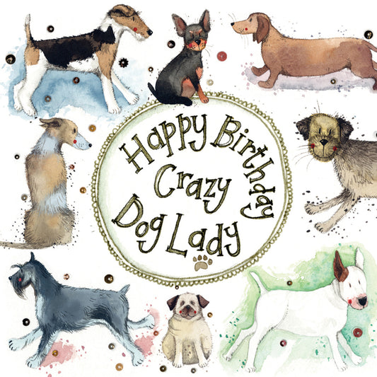 ALEX CLARK DOG LADY BIRTHDAY CARD | LS119 | 260654