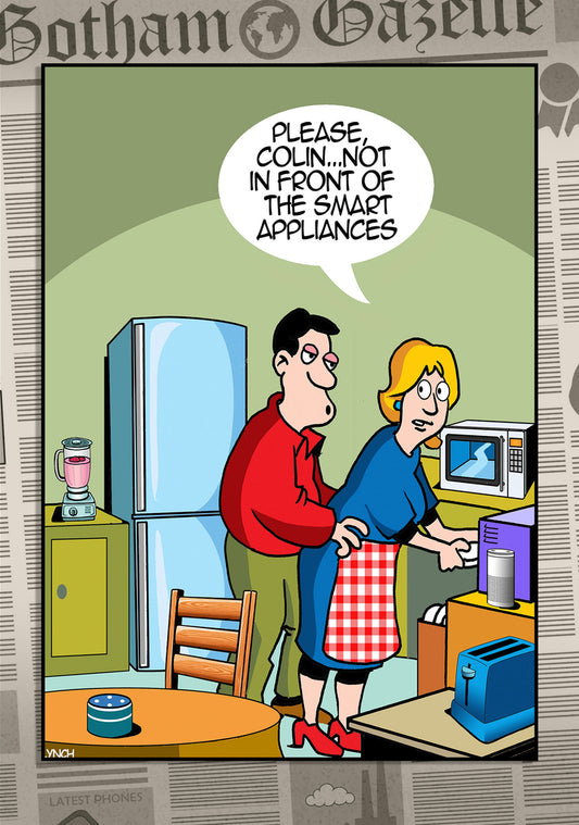 Mark Lynch Smart Appliances Husband Wife Frisky Marriage Funny Anniversary Greeting Card 5x7 | 2206 | 260723