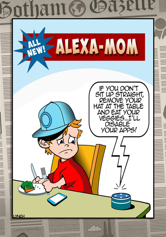 Mark Lynch Alexa Mom Device Table Manners Funny Mother's Day Greeting Card 5x7 | 2211 | 260728