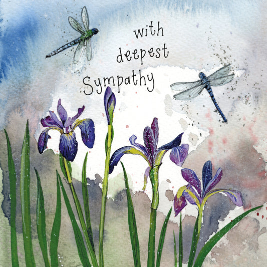 ALEX CLARK DRAGONFLIES AND IRIS SYMPATHY CARD S442 | 260900