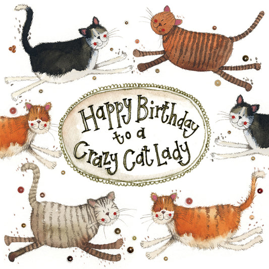 ALEX CLARK CAT LADY BIRTHDAY CARD LS120 | 260977