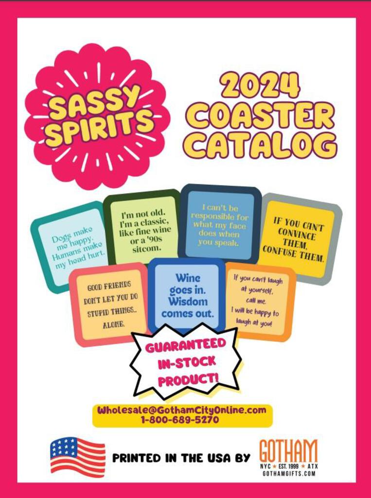 Sassy Spirits Coaster Catalog 2024 | SassySpiritsCatalog2024 | 261355