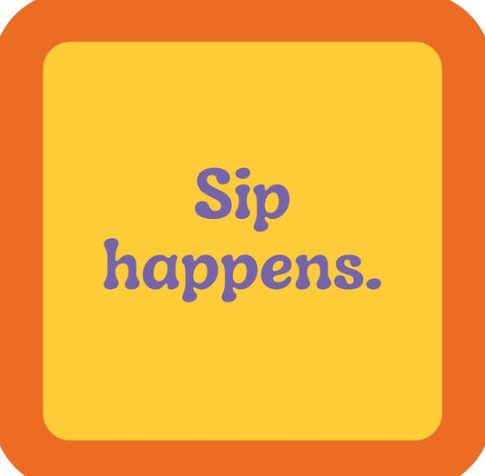 Sip Happens Premium Drink Coaster Resin With Cork Backing | 2402 | 261846