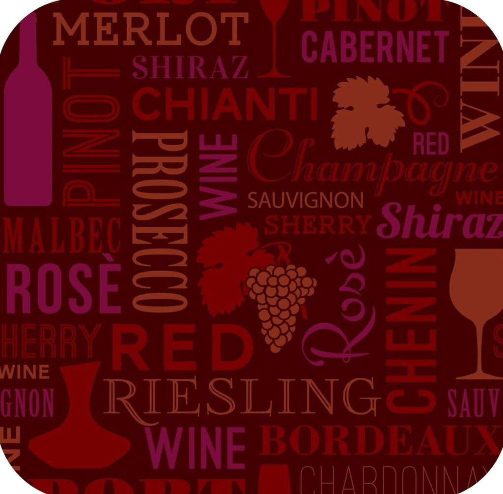 Wine Varieties Burgundy Premium Drink Coaster Resin With Cork Backing 261905 74890 261905