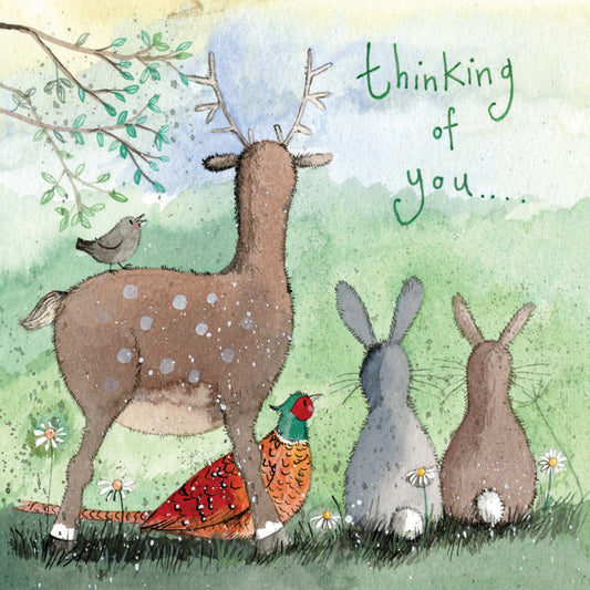 WOODLAND ANIMALS THINKING OF YOU CARD AC617