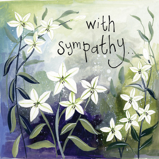 WHITE LILIES SYMPATHY CARD AC715