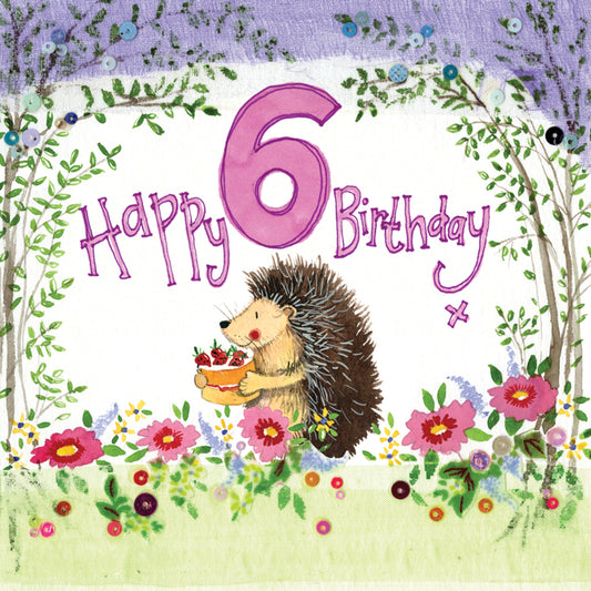 6 YEAR OLD WOODLAND BIRTHDAY CARD S202