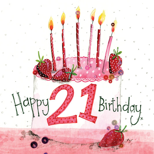 21 YEAR OLD CAKE BIRTHDAY CARD S204