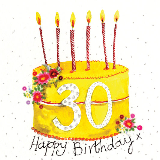 30 YEAR OLD CAKE BIRTHDAY CARD S205