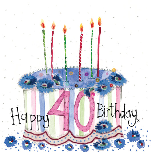 40 YEAR OLD CAKE BIRTHDAY CARD S206