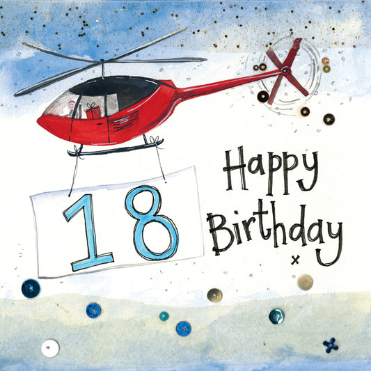 18 YEAR OLD HELICOPTER BIRTHDAY CARD S236