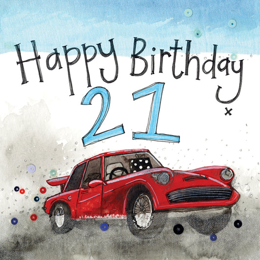 21 YEAR OLD CAR BIRTHDAY CARD S237