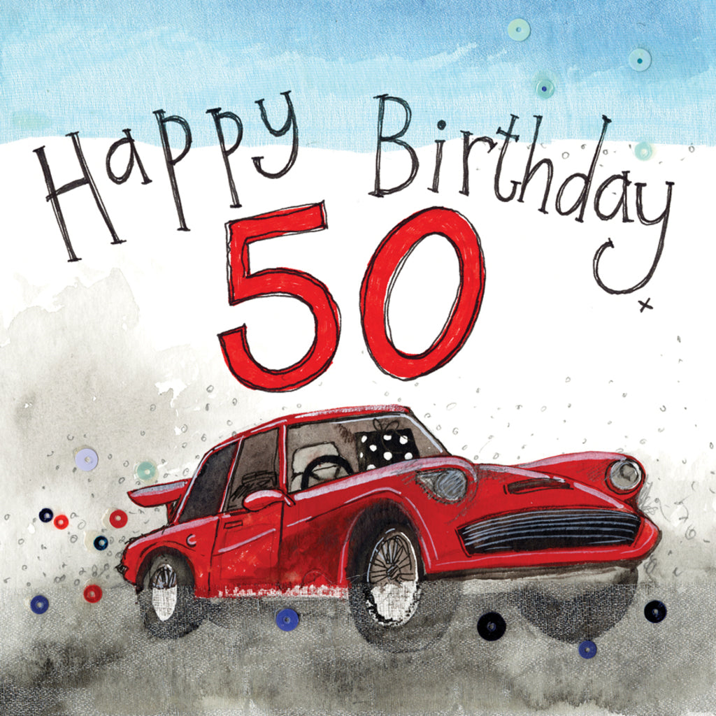 50 YEAR OLD CAR BIRTHDAY CARD S240