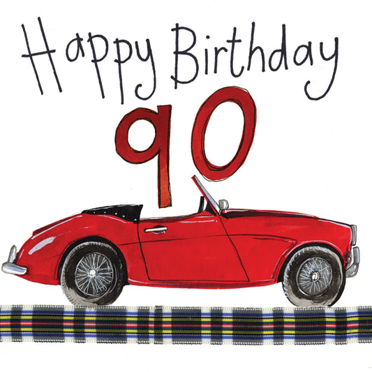 90 YEAR OLD CLASSIC CAR BIRTHDAY CARD S244