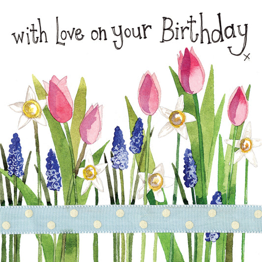 SPRING FLOWERS BIRTHDAY CARD S340