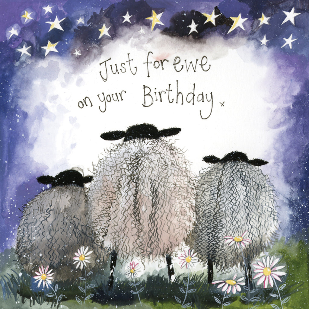 STARLIGHT SHEEP FOIL BIRTHDAY CARD S358