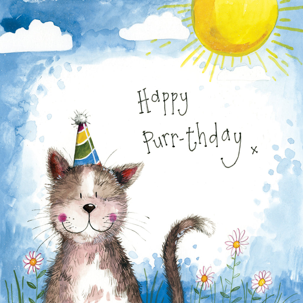 SUNSHINE CAT FOIL BIRTHDAY CARD S364