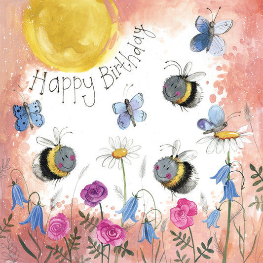 SUNSHINE SWARM FOIL BIRTHDAY CARD S365