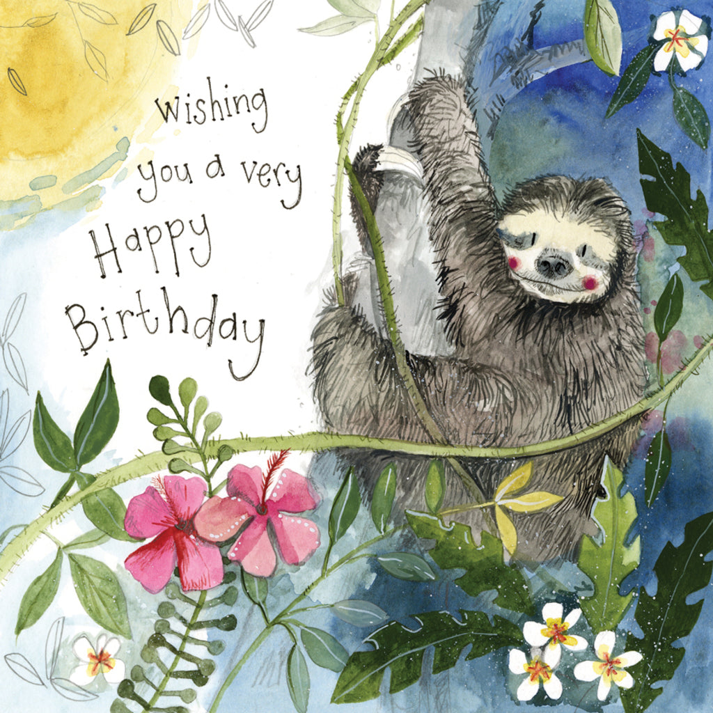 SUNSHINE SLOTH FOIL BIRTHDAY CARD S368