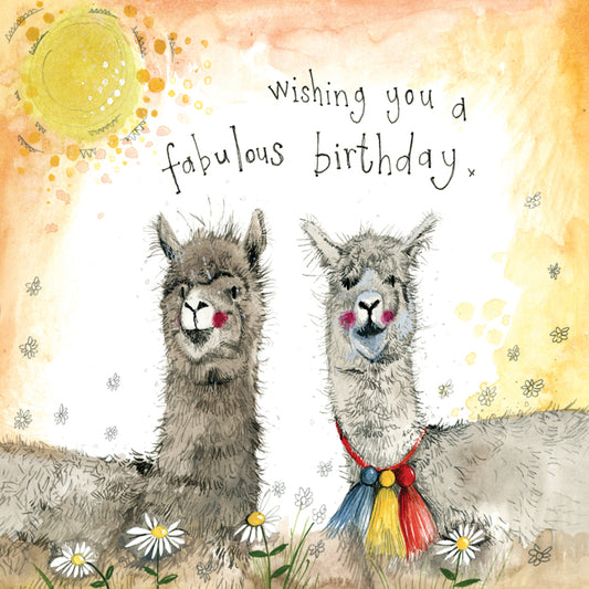 SUNSHINE ALPACAS FOIL BIRTHDAY CARD S372