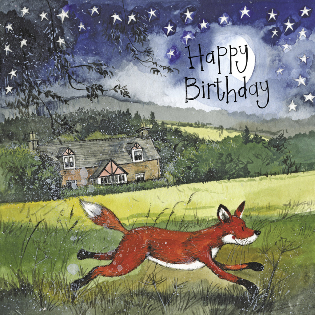 STARLIGHT FOX BIRTHDAY FOIL CARD S392