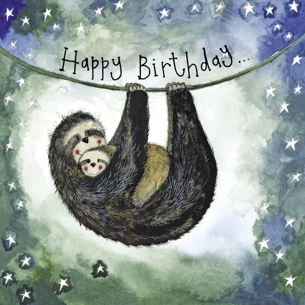 STARLIGHT SLOTHS BIRTHDAY FOIL CARD S397