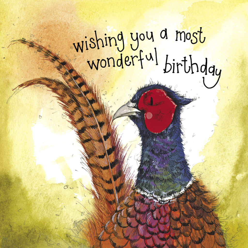 SUNSHINE PHEASANT BIRTHDAY FOIL CARD S413