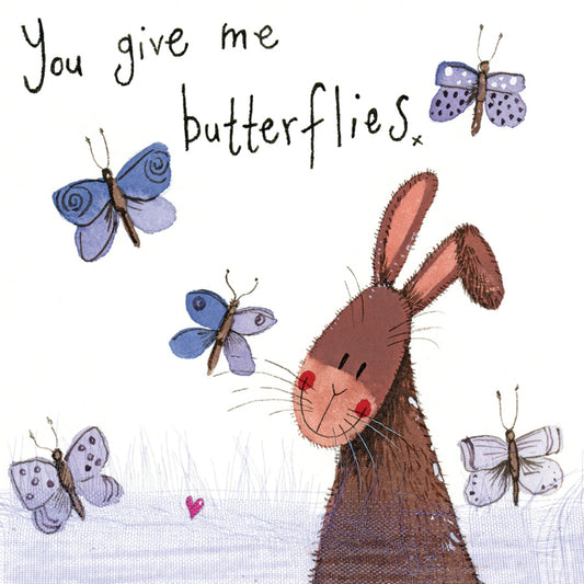 YOU GIVE ME BUTTERFLIES LOVE CARD LS90