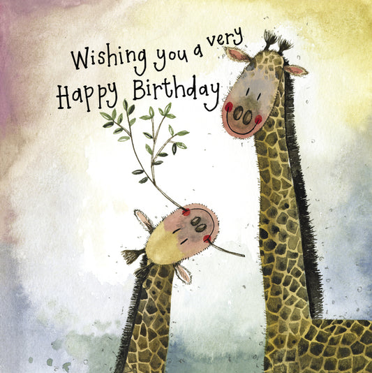 STARLIGHT GIRAFFES BIRTHDAY FOIL CARD LS155