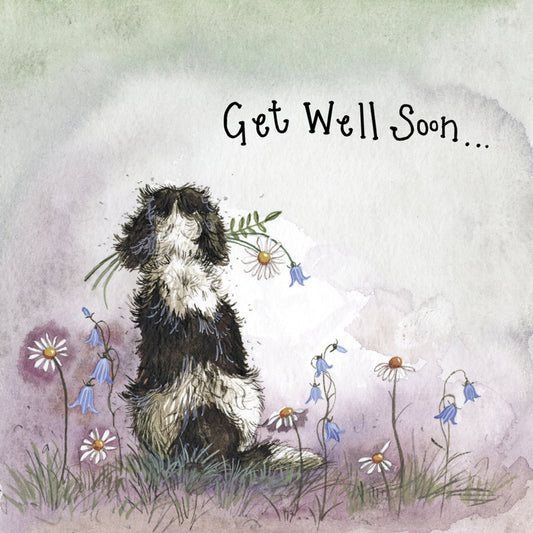 STARLIGHT SPANIEL GET WELL SOON FOIL CARD LS163