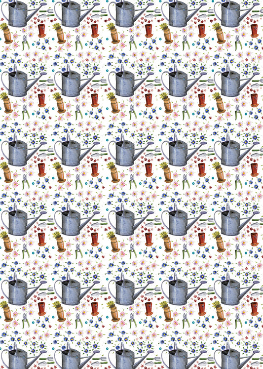 WATERING CAN FOLDED GIFTWRAP SGW06